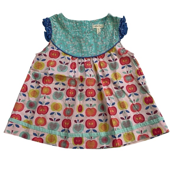 Matilda Jane Girls Apple Print Lucia Shabby Friends Forever Tunic Top Size 8 - Picture 12 of 12